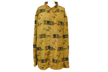 Load image into Gallery viewer, 極美品 PELLE PELLE ペレペレ 長袖シャツ ドル紙幣シャツトップス レーヨン ポリエステル XL ブラウン 中古 64982