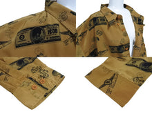 Load image into Gallery viewer, 極美品 PELLE PELLE ペレペレ 長袖シャツ ドル紙幣シャツトップス レーヨン ポリエステル XL ブラウン 中古 64982