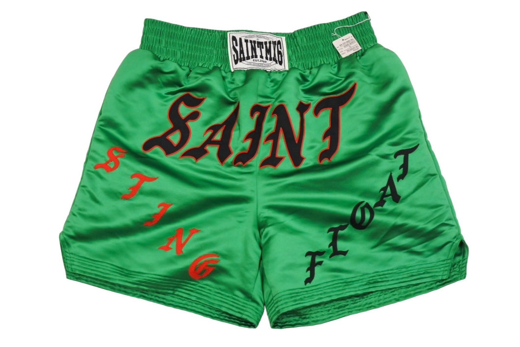 新品未使用 SAINT MAICHAEL セイントマイケル パンツ ボクシングショーツ スポーティ 刺繍 グリーン レッド ブラック XL 中古 64983