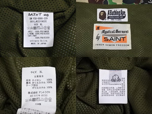 極美品 A BATHING APE アベイシングエイプ SAINT MICHAEL セントマイケル アウター ブルゾン SM-YS8-0000-C29 サイズXL グリーン 中古 64987 