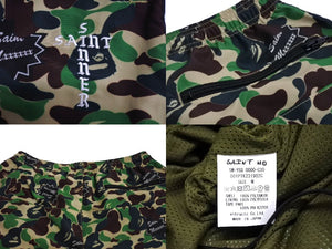 極美品 SAINT MICHAEL BAPE セントマイケル アベイシングエイプ トラックパンツ SM-YS8-0000-C30 サイズM グリーン 美品 中古 64988 