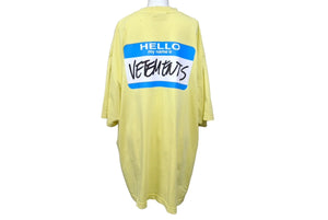VETEMENTS ヴェトモン ダメージTシャツ 半袖Tシャツ UE63TR640Y こんにちは、私の名前はVETEMENTSです イエロー サイズM 美品 中古 65001 