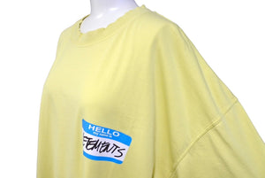 VETEMENTS ヴェトモン ダメージTシャツ 半袖Tシャツ UE63TR640Y こんにちは、私の名前はVETEMENTSです イエロー サイズM 美品 中古 65001 