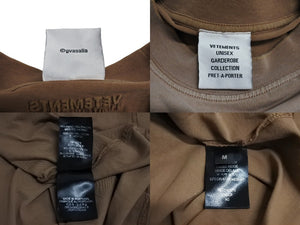 極美品 VETEMENTS ヴェトモン 半袖Tシャツ ダメージ加工 23SS UE63TR690X クールネックカットソー アッシュブラウン サイズM 中古 65002 