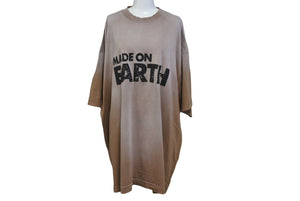 極美品 VETEMENTS ヴェトモン 半袖Tシャツ ダメージ加工 23SS UE63TR690X クールネックカットソー アッシュブラウン サイズM 中古 65002 