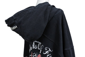 RIVINGTON roi Rebis リヴィントンロイレヴィス RRR 123 パーカー プルオーバー フーディ ブラック レッド サイズ3 美品 中古 65013