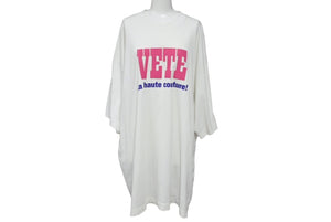 VETEMENTS ヴェトモン ダメージTシャツ オートチュール 半袖Tシャツ UE63TR740W クールネック ホワイト ピンク サイズM 良品 中古 65018 