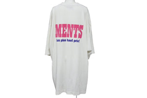 VETEMENTS ヴェトモン ダメージTシャツ オートチュール 半袖Tシャツ UE63TR740W クールネック ホワイト ピンク サイズM 良品 中古 65018 