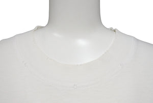 VETEMENTS ヴェトモン ダメージTシャツ オートチュール 半袖Tシャツ UE63TR740W クールネック ホワイト ピンク サイズM 良品 中古 65018 