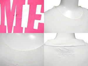 VETEMENTS ヴェトモン ダメージTシャツ オートチュール 半袖Tシャツ UE63TR740W クールネック ホワイト ピンク サイズM 良品 中古 65018 