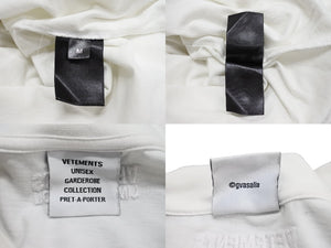 VETEMENTS ヴェトモン ダメージTシャツ オートチュール 半袖Tシャツ UE63TR740W クールネック ホワイト ピンク サイズM 良品 中古 65018 