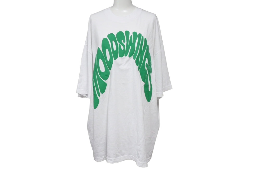 MOOD SWINGS ムーンスウィングス 半袖Ｔシャツ トップス クールネックホワイト グリーン サイズXL 美品 中古 65022