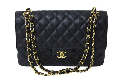 新品同様 CHANEL シャネル チェーンショルダーバッグ マトラッセ30 キャビアスキン Wフラップ A58600 ブラック ゴールド 22番台 中古 65033