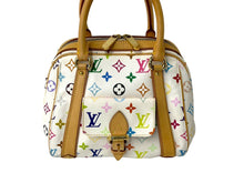 画像をギャラリービューアに読み込む, LouisVuitton ルイヴィトン プリシラ ハンドバッグ モノグラム M40096 ホワイト ブロン マルチカラー PVC 美品 中古 65034