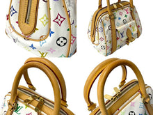 画像をギャラリービューアに読み込む, LouisVuitton ルイヴィトン プリシラ ハンドバッグ モノグラム M40096 ホワイト ブロン マルチカラー PVC 美品 中古 65034