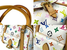画像をギャラリービューアに読み込む, LouisVuitton ルイヴィトン プリシラ ハンドバッグ モノグラム M40096 ホワイト ブロン マルチカラー PVC 美品 中古 65034