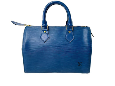 LouisVuitton ルイヴィトン スピーディ25 ボストンバッグ M43015 VI0994 エピレザー ブルー ゴールド金具 美品 中古 65035