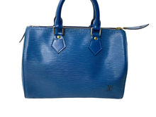 Load image into Gallery viewer, LouisVuitton ルイヴィトン スピーディ25 ボストンバッグ M43015 VI0994 エピレザー ブルー ゴールド金具 美品 中古 65035