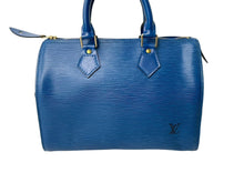 Load image into Gallery viewer, LouisVuitton ルイヴィトン スピーディ25 ボストンバッグ M43015 VI0994 エピレザー ブルー ゴールド金具 美品 中古 65035