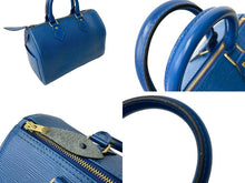 Load image into Gallery viewer, LouisVuitton ルイヴィトン スピーディ25 ボストンバッグ M43015 VI0994 エピレザー ブルー ゴールド金具 美品 中古 65035