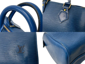 LouisVuitton ルイヴィトン スピーディ25 ボストンバッグ M43015 VI0994 エピレザー ブルー ゴールド金具 美品 中古 65035