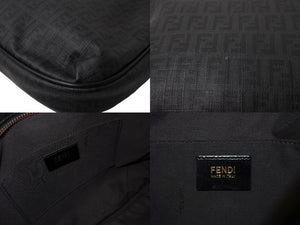 FENDI フェンディショルダーバッグ ズッカ柄 8BT206 PVC レザー ブラック ロゴプレート ゴールド金具 美品 中古 65036 