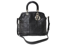 画像をギャラリービューアに読み込む, 極美品 ChristianDior クリスチャンディオール グランヴィル 2wayトート ハンドバッグ ガリアーノ M1300PGCA ブラック 中古 65038
