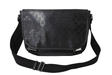 GUCCI グッチ インプリメ GG柄 メッセンジャーバッグ ショルダーバッグ 201732 ブラック シルバー金具 美品 中古 65039