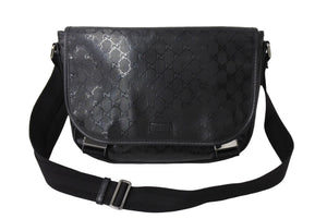 GUCCI グッチ インプリメ GG柄 メッセンジャーバッグ ショルダーバッグ 201732 ブラック シルバー金具 美品 中古 65039