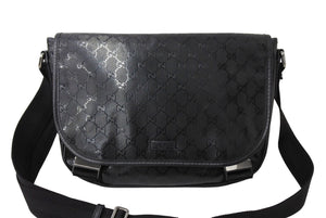 GUCCI グッチ インプリメ GG柄 メッセンジャーバッグ ショルダーバッグ 201732 ブラック シルバー金具 美品 中古 65039