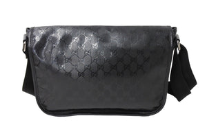 GUCCI グッチ インプリメ GG柄 メッセンジャーバッグ ショルダーバッグ 201732 ブラック シルバー金具 美品 中古 65039
