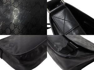 GUCCI グッチ インプリメ GG柄 メッセンジャーバッグ ショルダーバッグ 201732 ブラック シルバー金具 美品 中古 65039