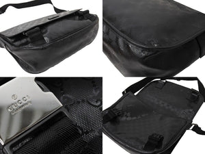 GUCCI グッチ インプリメ GG柄 メッセンジャーバッグ ショルダーバッグ 201732 ブラック シルバー金具 美品 中古 65039