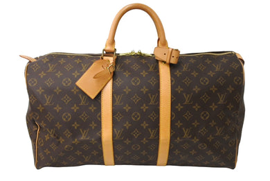 LOUIS VUITTON ルイヴィトン キーポル50 ボストンバッグ モノグラム M41426 ブラウン ゴールド金具 美品 中古 65040