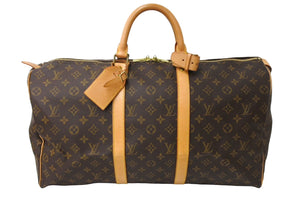 LOUIS VUITTON ルイヴィトン キーポル50 ボストンバッグ モノグラム M41426 ブラウン ゴールド金具 美品 中古 65040