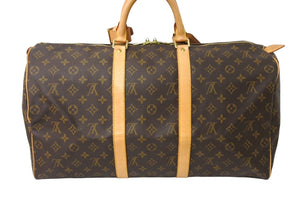 LOUIS VUITTON ルイヴィトン キーポル50 ボストンバッグ モノグラム M41426 ブラウン ゴールド金具 美品 中古 65040