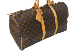 LOUIS VUITTON ルイヴィトン キーポル50 ボストンバッグ モノグラム M41426 ブラウン ゴールド金具 美品 中古 65040