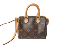 Load image into Gallery viewer, LOUIS VUITTON ルイヴィトン ナノスピーディ ハンドバッグ 2WAY M61252 モノグラムキャンバス ヌメ革 美品 中古 65041