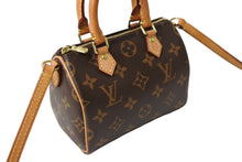 Load image into Gallery viewer, LOUIS VUITTON ルイヴィトン ナノスピーディ ハンドバッグ 2WAY M61252 モノグラムキャンバス ヌメ革 美品 中古 65041