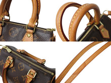 Load image into Gallery viewer, LOUIS VUITTON ルイヴィトン ナノスピーディ ハンドバッグ 2WAY M61252 モノグラムキャンバス ヌメ革 美品 中古 65041
