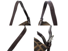 Load image into Gallery viewer, FENDI フェンディ ズッカ柄 ショルダーバッグ マンマバケット ジャガード レザー ブラウン シルバー金具 良品 中古 65042