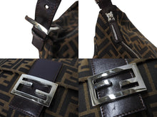 Load image into Gallery viewer, FENDI フェンディ ズッカ柄 ショルダーバッグ マンマバケット ジャガード レザー ブラウン シルバー金具 良品 中古 65042