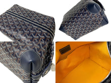 画像をギャラリービューアに読み込む, 新品未使用 GOYARD ゴヤール ボーイング 25 クラッチバッグ BOWLIN025TY09CL09P ネイビー シルバー金具 中古 65043