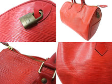 画像をギャラリービューアに読み込む, LOUIS VUITTON ルイヴィトン スピーディ35 ハンドバッグ M42997 エピ レザー レッド ゴールド金具 良品 中古 65045
