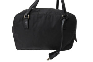 PRADA プラダ ハートビジュー ミニハンドバッグ ミニボストン BN1134 ナイロン ブラック シルバー金具 良品 中古 65047 