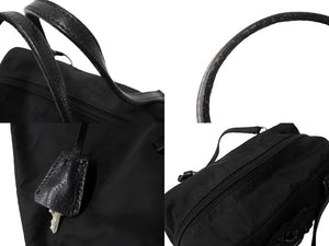PRADA プラダ ハートビジュー ミニハンドバッグ ミニボストン BN1134 ナイロン ブラック シルバー金具 良品 中古 65047 