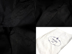 PRADA プラダ ハートビジュー ミニハンドバッグ ミニボストン BN1134 ナイロン ブラック シルバー金具 良品 中古 65047 