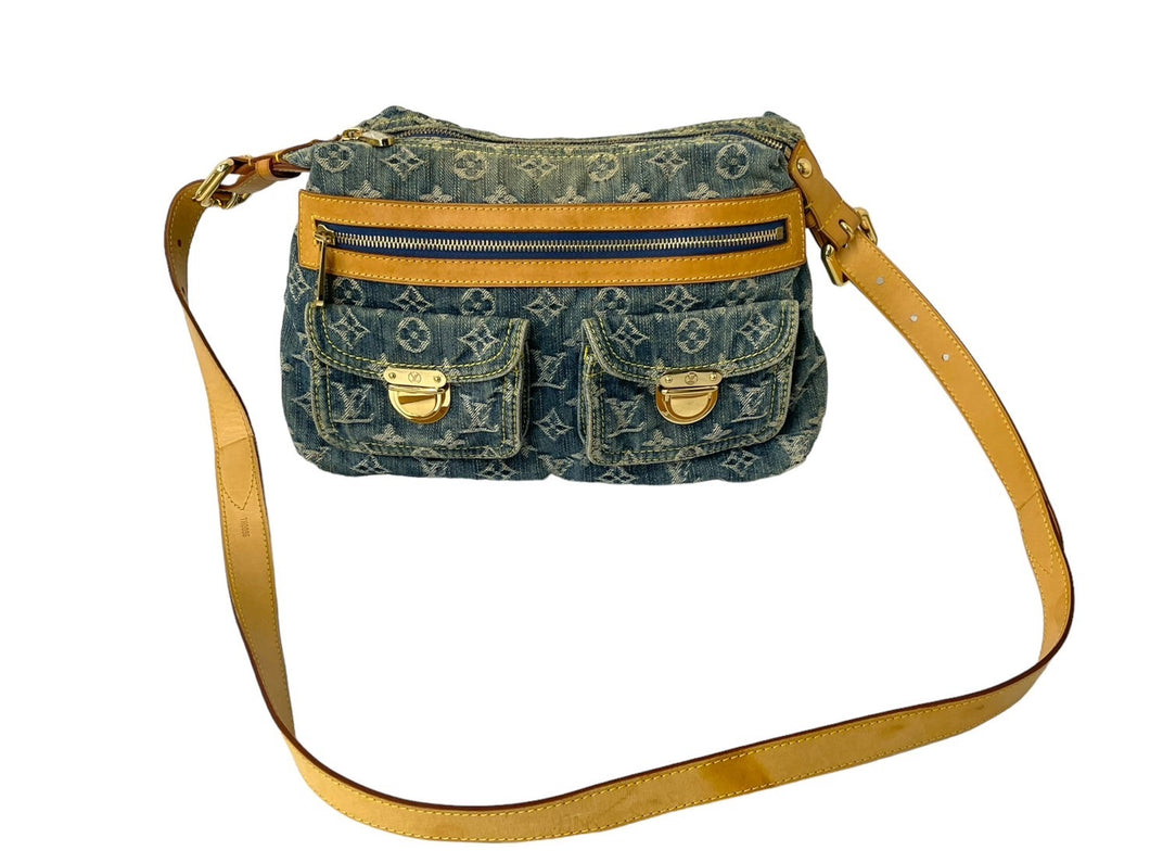 LOUIS VUITTON ルイ ヴィトン モノグラムデニム バギーPM ショルダーバッグ M95049 ブルー ブラウン 美品 中古 65056