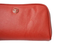 Load image into Gallery viewer, CHANEL シャネル ポーチ マルチケース ココマーク 8番台 イタリア製 レザー レッド ゴールド金具 美品 中古 65057