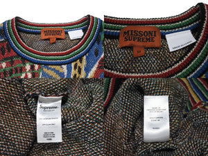 極美品 Supreme シュプリーム×MISSONI ニット・セーター マルチカラー コットン ポリエステル サイズM 中古 4b006506